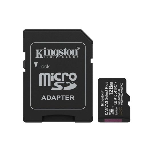 Карта пам'яті Kingston Canvas Select Plus MicroSDXC 128GB Class 10 UHS-I R150MB/s + SD-адаптер (SDCS2/128GB)