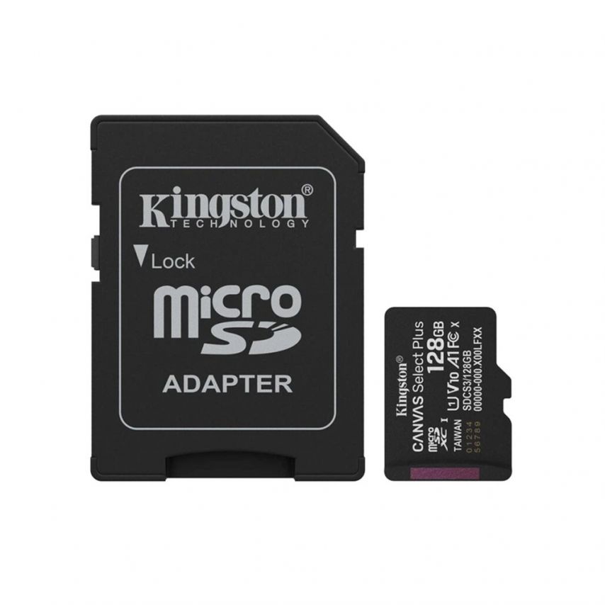 Карта пам'яті Kingston Canvas Select Plus MicroSDXC 128GB Class 10 UHS-I R150MB/s + SD-адаптер (SDCS2/128GB)