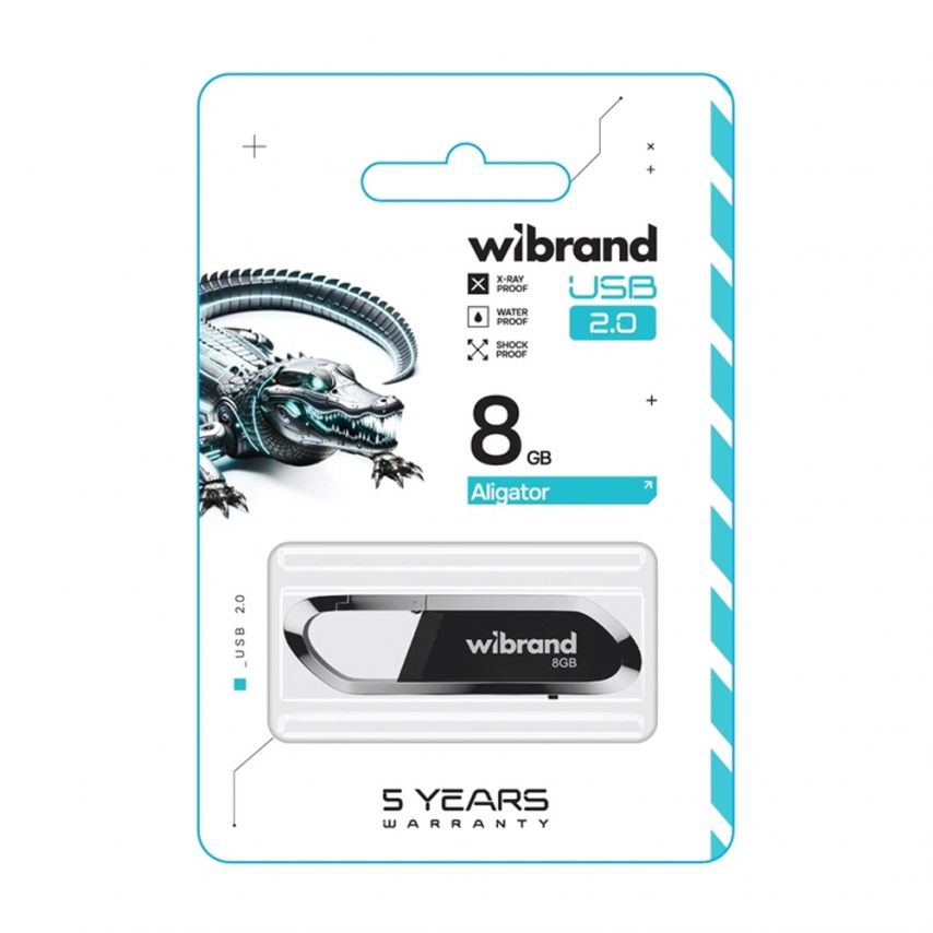 Флеш-пам'ять USB Wibrand Aligator 8GB USB 2.0 black
