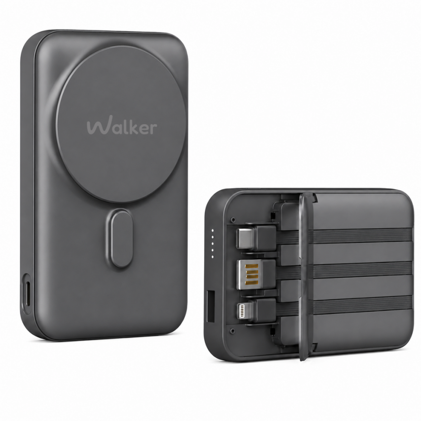 Power Bank WALKER WB-710 10000mAh Magsafe з підставкою black