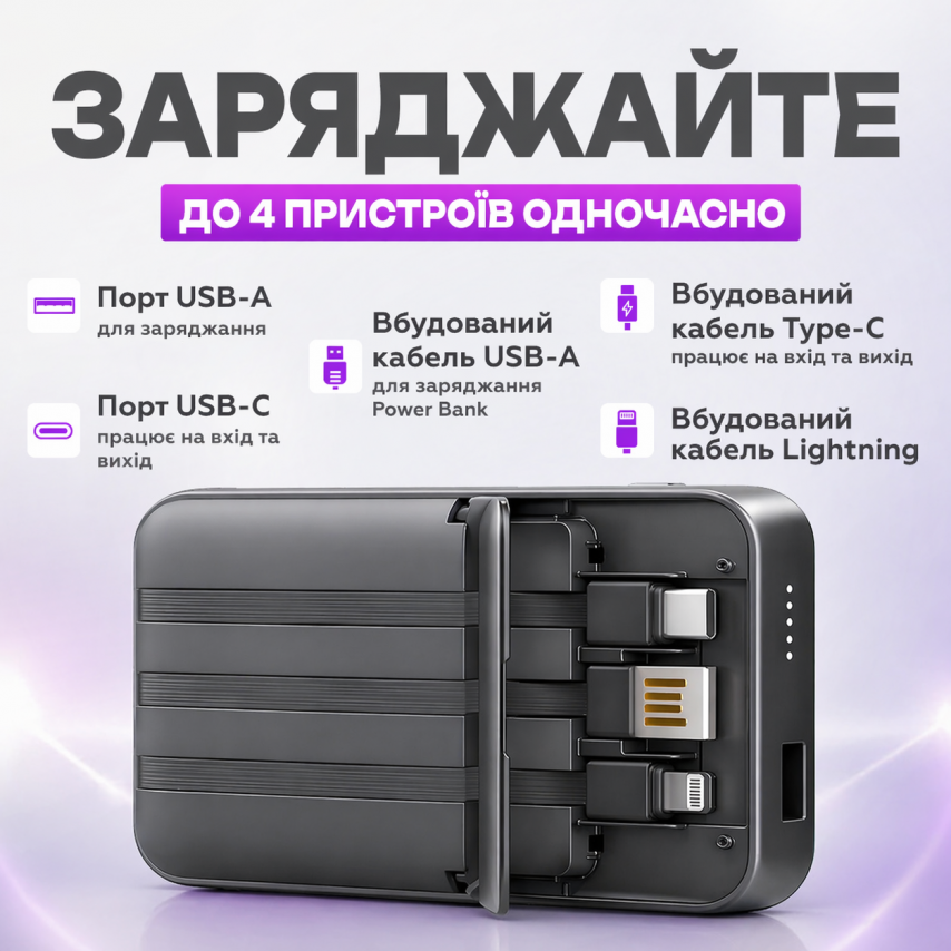 Power Bank WALKER WB-710 10000mAh Magsafe з підставкою black