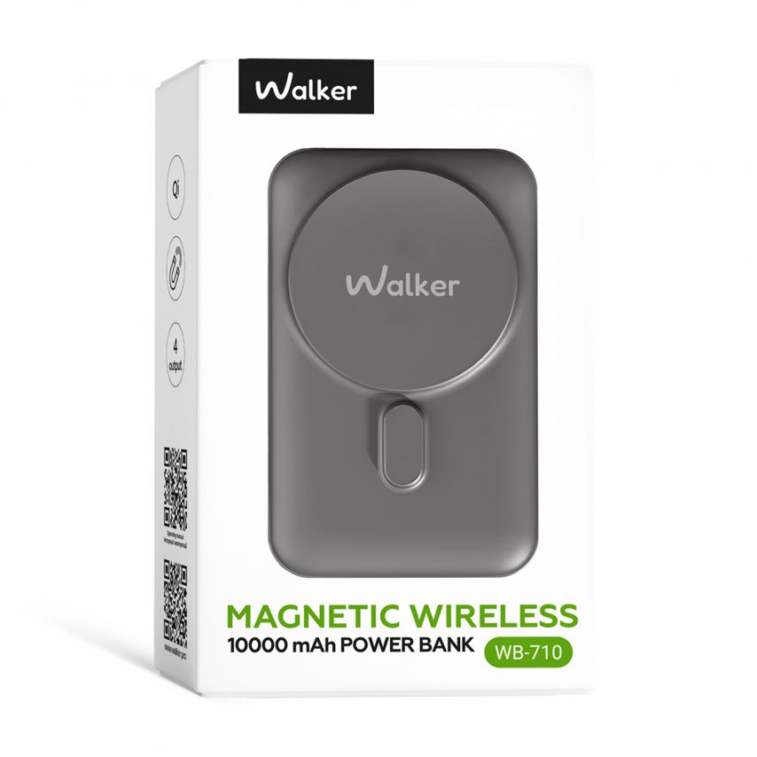 Power Bank WALKER WB-710 10000mAh Magsafe з підставкою black