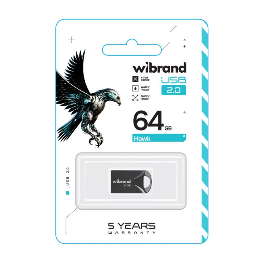 Флеш-память USB Wibrand Hawk 64GB USB 2.0 black