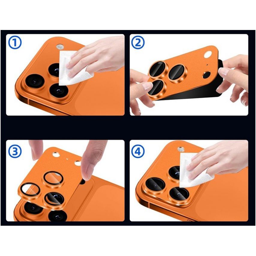 Защитное стекло на камеру для Apple iPhone 17 Pro Max orange