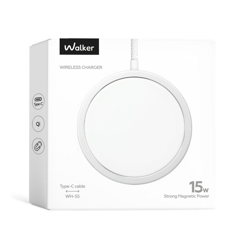 Беспроводное зарядное устройство WALKER WH-55 15W MagSafe white