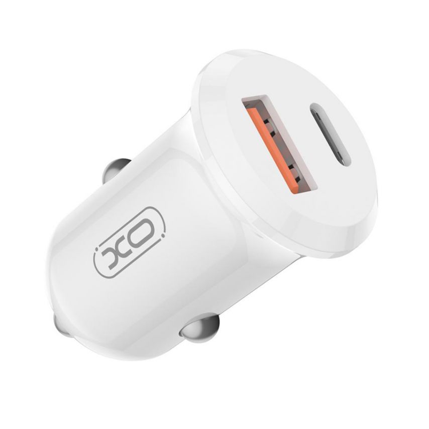 Автомобильное зарядное устройство (адаптер) XO CC69 PD / QC3.0 / 30W white