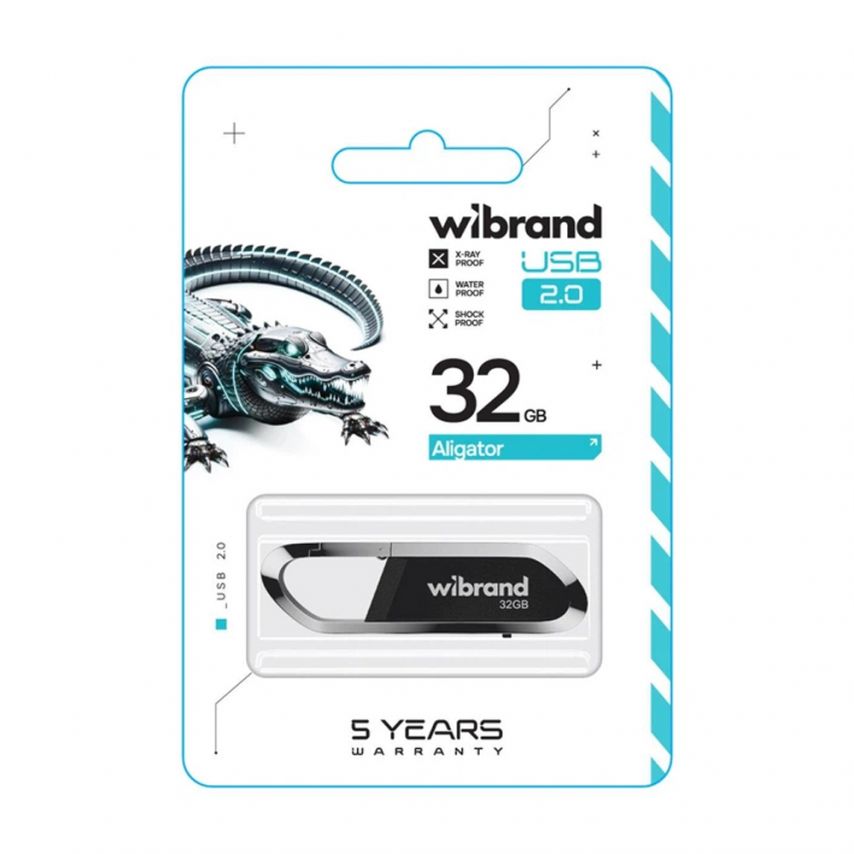 Флеш-память USB Wibrand Aligator 32GB USB 2.0 black