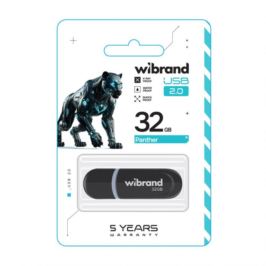 Флеш-память USB Wibrand Panther 32GB USB 2.0 black