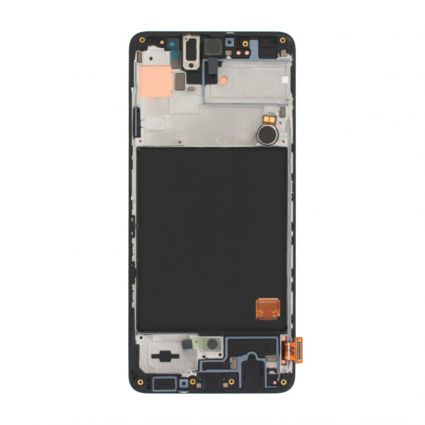 Дисплей (LCD) для Samsung Galaxy A51/A515 (2019) с тачскрином и рамкой (с бузером, кабелем кнопки и вибрацией) black (Oled) FLYCDI