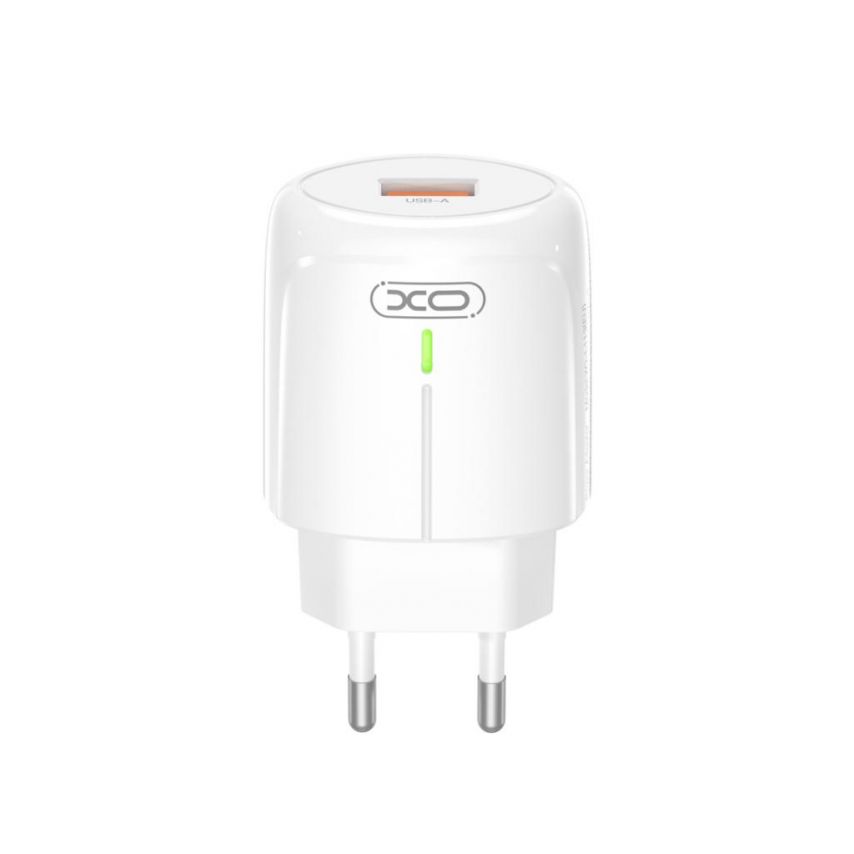 Мережевий зарядний пристрій (адаптер) 2в1 XO L112 1USB / QC3.0 / 18W + Data Cable USB to Micro white