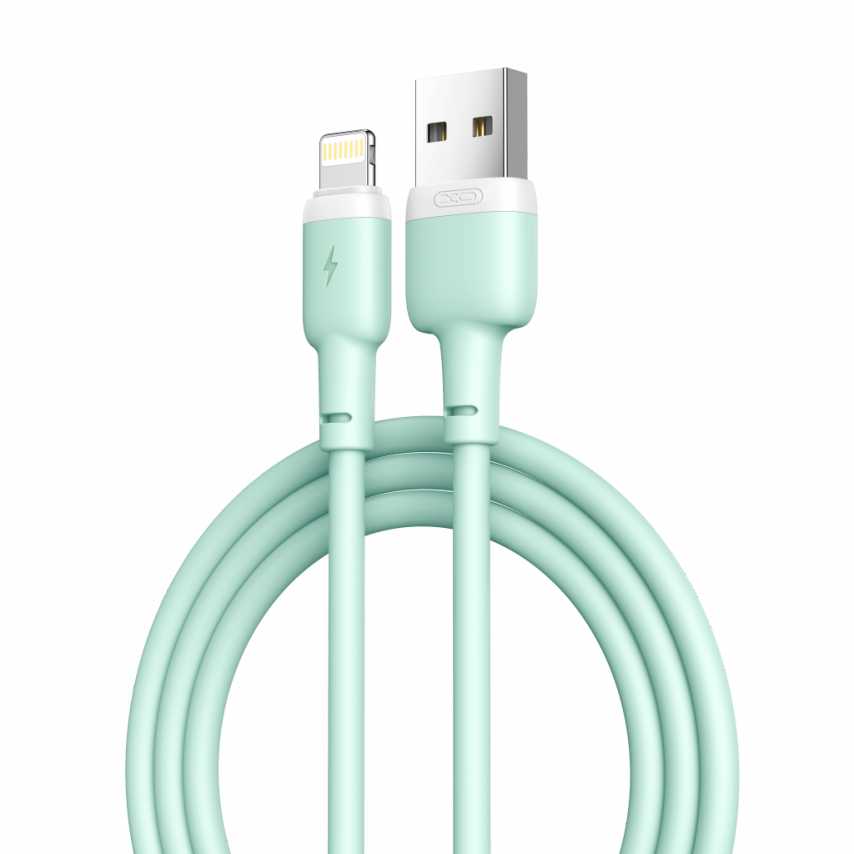 Кабель USB XO NB208 Lightning 2.4A green