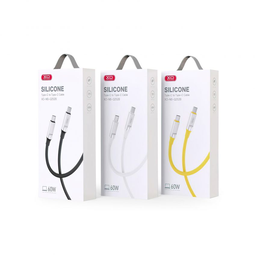 Кабель USB XO NB-Q252B Type-C to Type-C PD 60W yellow