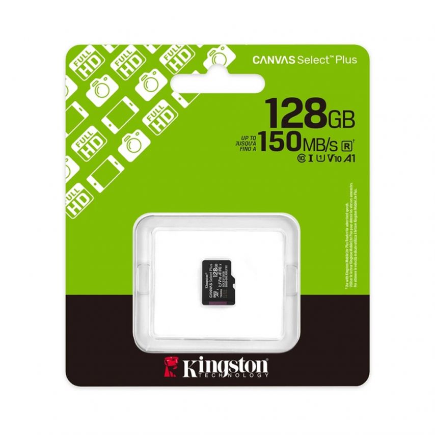 Карта памяти Kingston Canvas Select Plus MicroSDXC 128GB Class 10 UHS-I R150MB/s (SDCS3/128GBSP)