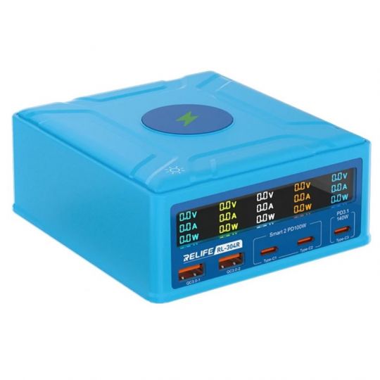 Зарядное устройство RELIFE RL-304R (5 портов, 260 Вт, Quick Charge, Power Delivery, с беспроводной зарядкой) - купить за 3 781.01 грн в Киеве, Украине