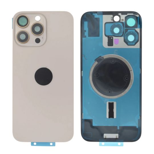 Задня кришка для Apple iPhone 16 Pro Max зі склом та рамкою камери desert titanium Original Quality - купити за 1 443.20 грн у Києві, Україні
