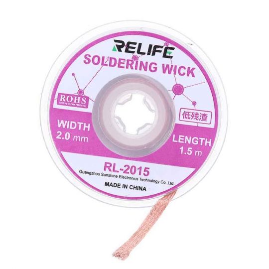 Стрічка для випаювання RELIFE RL-2015 (ширина 2,0мм, довжина 1,5м) - купити за 90.20 грн у Києві, Україні