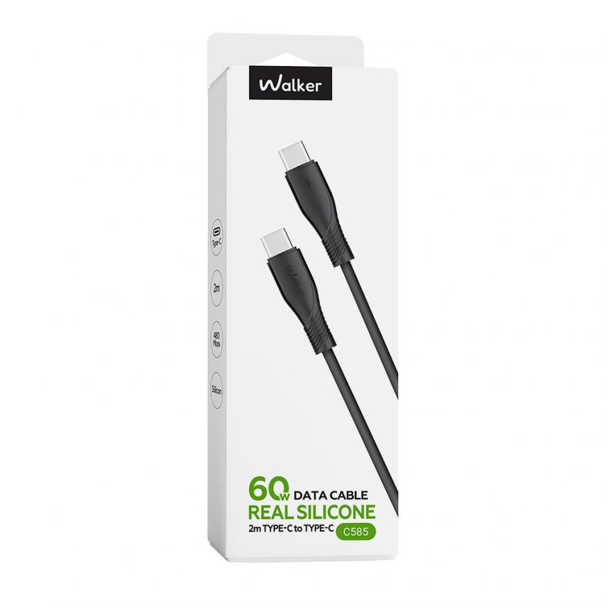 Кабель USB WALKER C585 Type-C to Type-C 60W 2m black