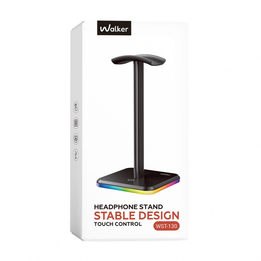 Подставка для наушников WALKER WST-130 с металлической стойкой black