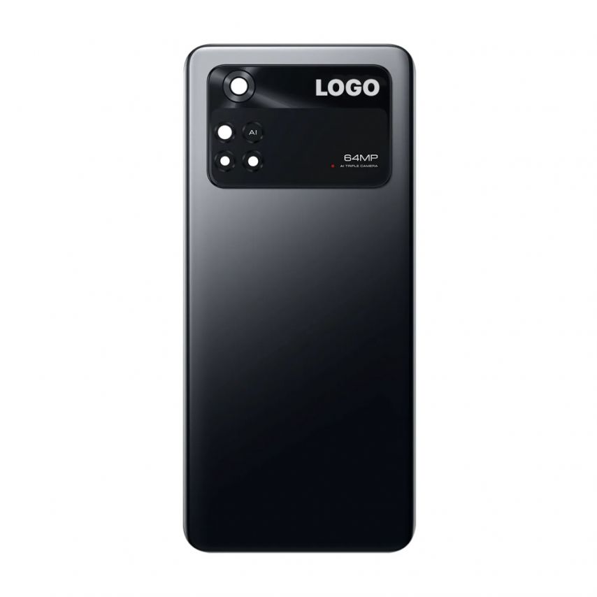 Задня кришка для Xiaomi Poco M4 Pro 4G зі склом камери black Original Quality