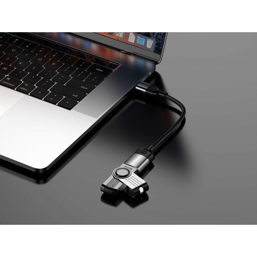 Переходник OTG WALKER WTG-02C USB2.0 to Type-C кабель 12см black/grey