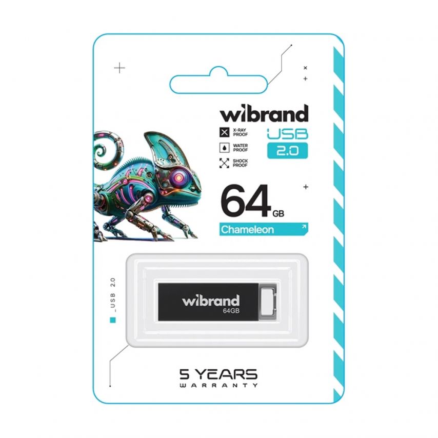 Флеш-память USB Wibrand Chameleon 64GB USB 2.0 black
