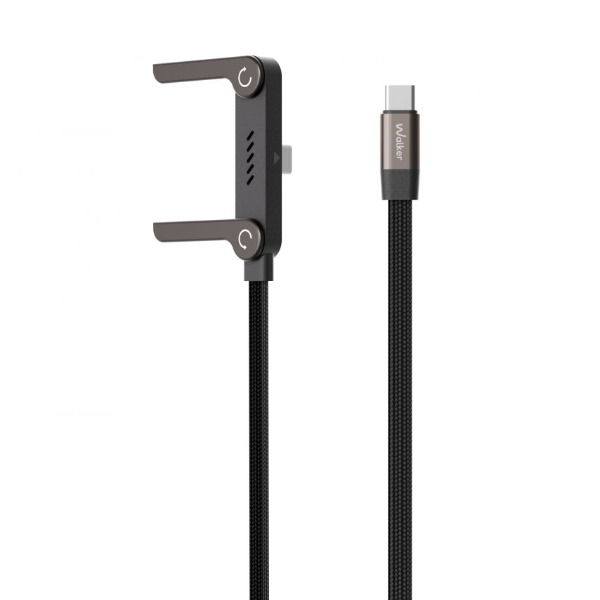Кабель USB WALKER C880 Type-C to Type-C з підставкою 1.5m black