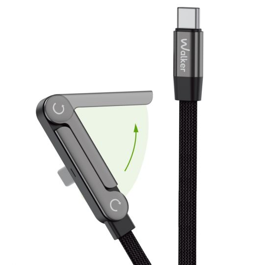 Кабель USB WALKER C880 Type-C to Type-C з підставкою 1.5m black - купити за 247.50 грн у Києві, Україні