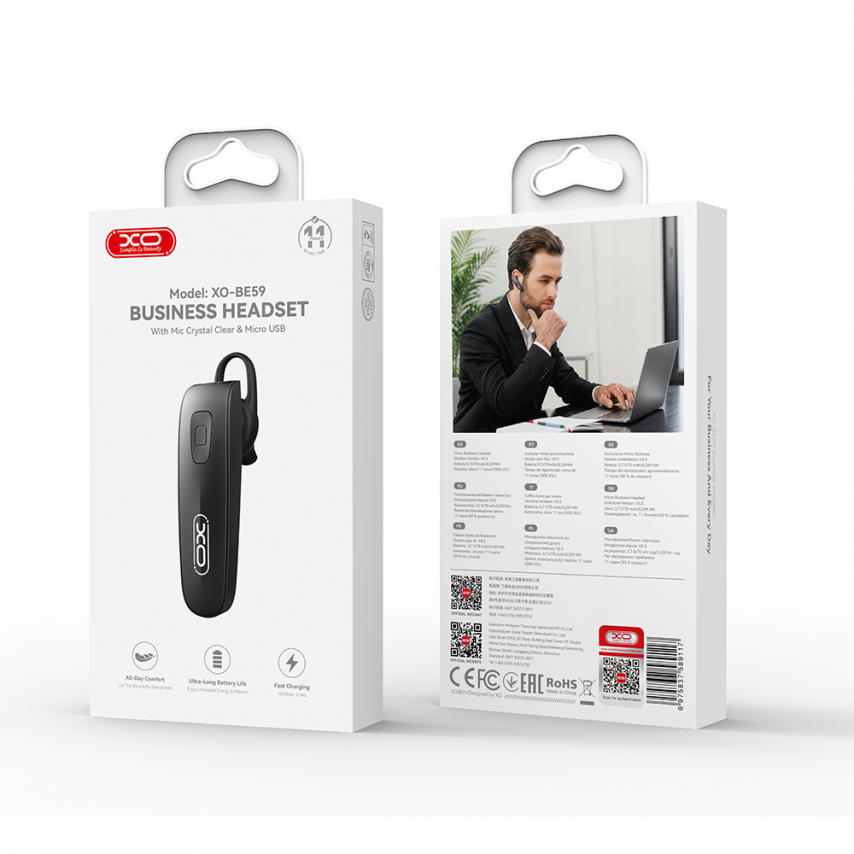 Bluetooth гарнітура XO BE59 black