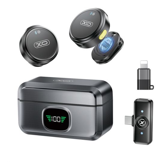Мікрофон петличний XO MC12 з роз'ємом Type-C (+ адаптер Lightning) black - купити за 987.80 грн у Києві, Україні