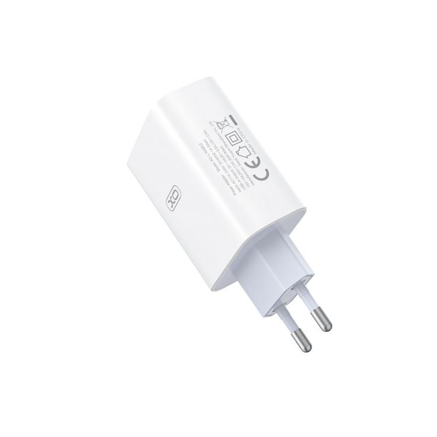 Мережевий зарядний пристрій (адаптер) 2в1 XO L164 1USB / 120W + Data Cable USB to Type-C white