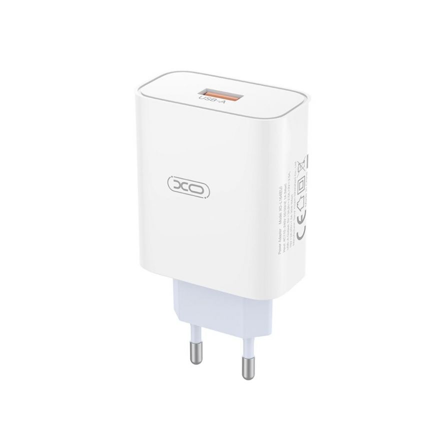 Мережевий зарядний пристрій (адаптер) 2в1 XO L164 1USB / 120W + Data Cable USB to Type-C white