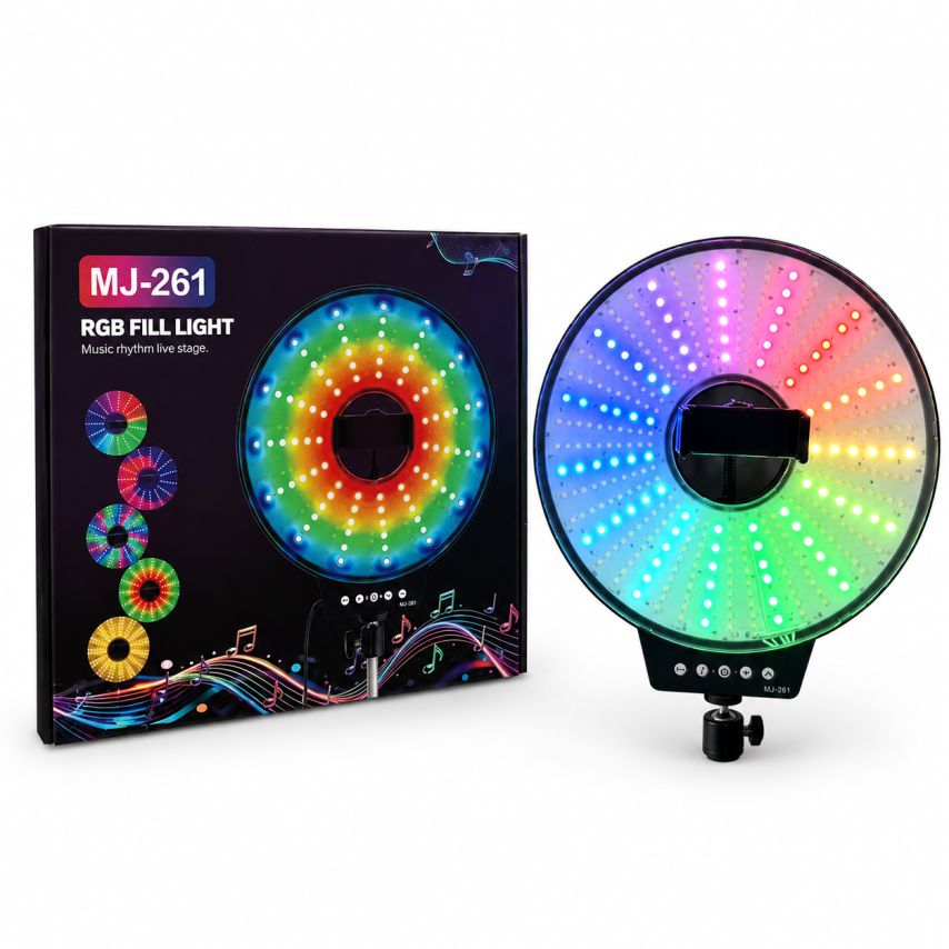 Кольцевая лампа MJ261 RGB (26см)