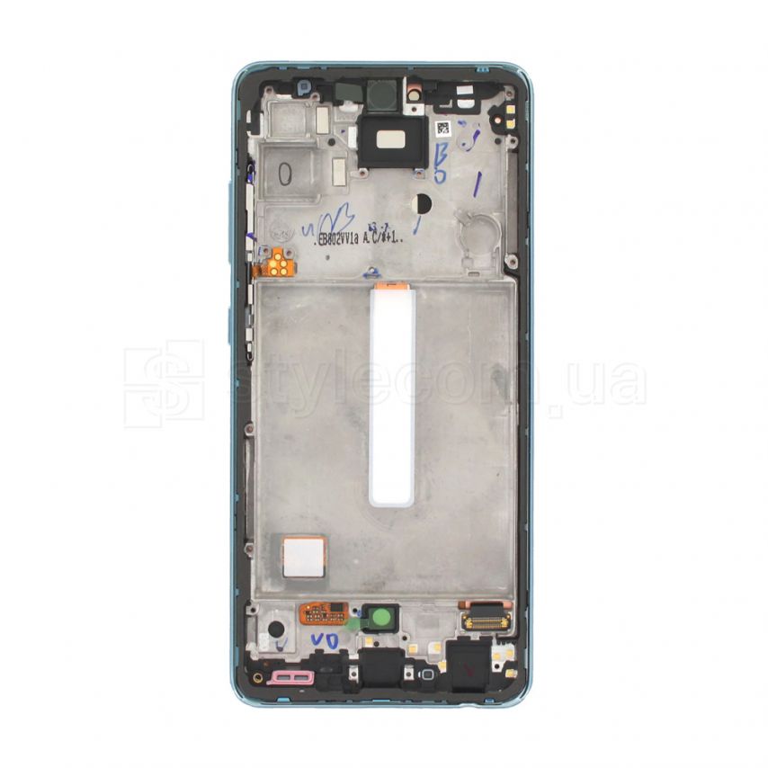 Дисплей (LCD) для Samsung Galaxy A52 4G/A525, A52 5G/A526 (2021) з тачскріном та рамкою blue Service Original (PN:GH82-25524B)