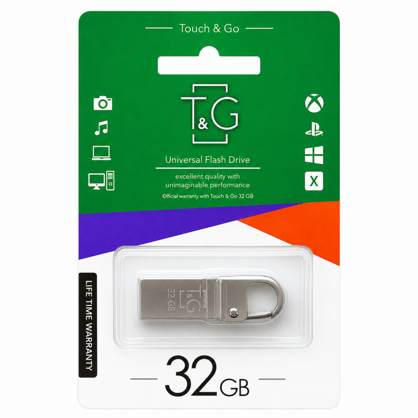 Флеш-пам'ять USB T&G Metal 32GB USB 2.0 (027) з карабіном