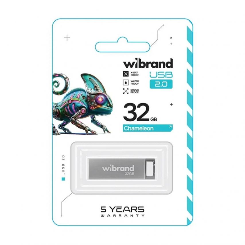 Флеш-пам'ять USB Wibrand Chameleon 32GB USB 2.0 silver