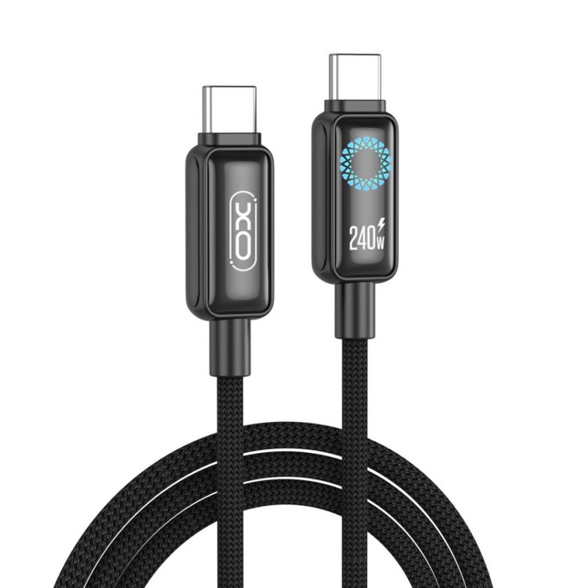 Кабель USB XO NB-Q312B 240W Type-C to Type-C 2м black