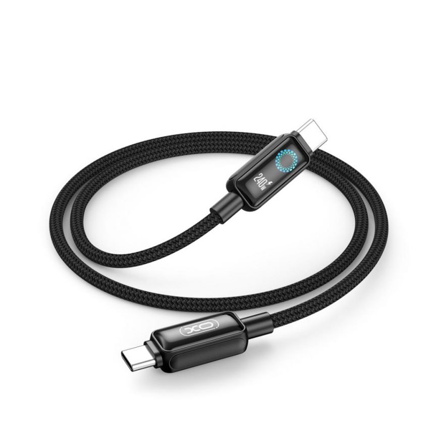 Кабель USB XO NB-Q312A 240W Type-C to Type-C 1м black