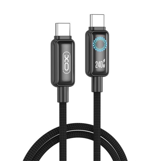 Кабель USB XO NB-Q312A 240W Type-C to Type-C 1м black - купити за 217.44 грн у Києві, Україні