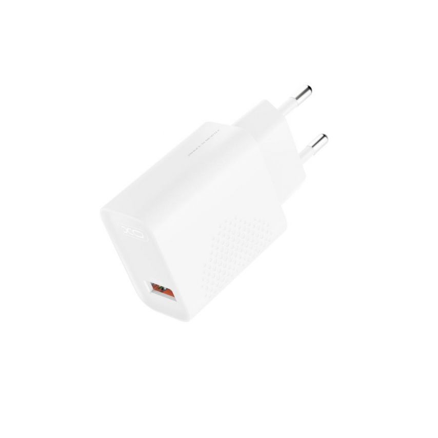 Мережевий зарядний пристрій (адаптер) XO L159 1USB / QC3.0 / 18W + Data Cable USB to Type-C white
