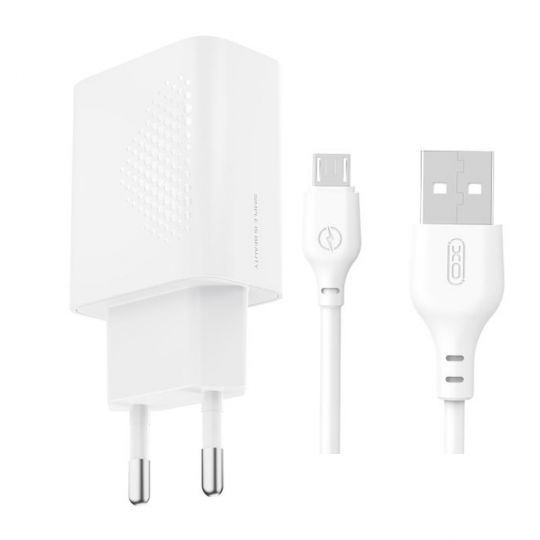 Мережевий зарядний пристрій (адаптер) XO L159 1USB / QC3.0 / 18W + Data Cable USB to Micro white - купити за 172.14 грн у Києві, Україні