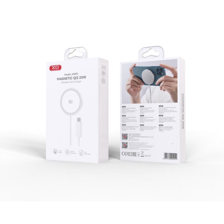 Беспроводное зарядное устройство XO JH025 Qi2.2 25W Type-C 1.2m white