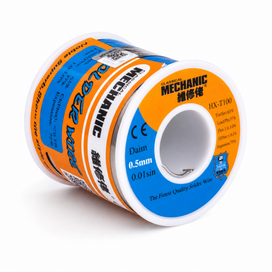 Припой Mechanic HX-T100 (0,5мм, 500г, Sn 63%, Pb 37%) - купити за 1 781.95 грн у Києві, Україні