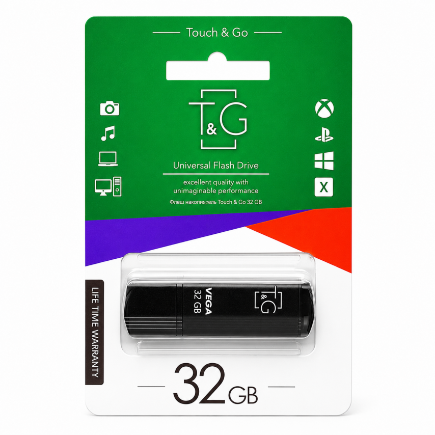 Флеш-память USB T&G Vega 32GB USB 2.0 (121) black
