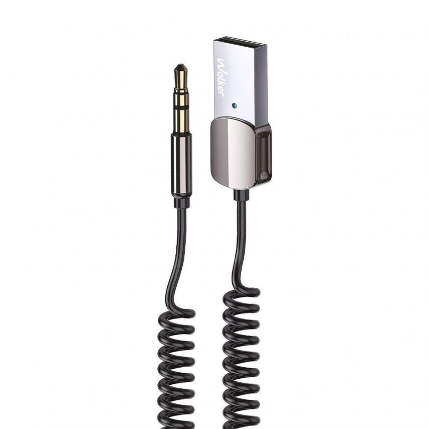 Аудіо-адаптер WALKER BTA-505 Car Receiver to AUX 3.5мм Bluetooth black (тех.пак.)