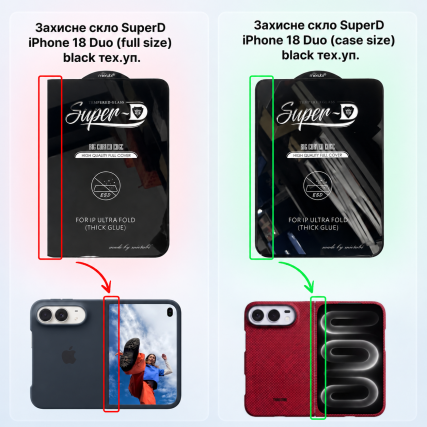 Захисне скло SuperD для Apple iPhone 18 Duo (case size) black (тех.пак.)