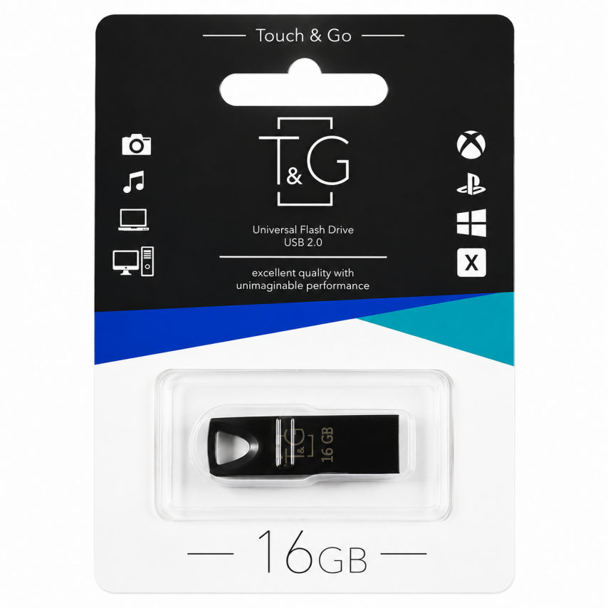 Флеш-пам'ять USB T&G Metal 16GB USB 2.0 (117) black