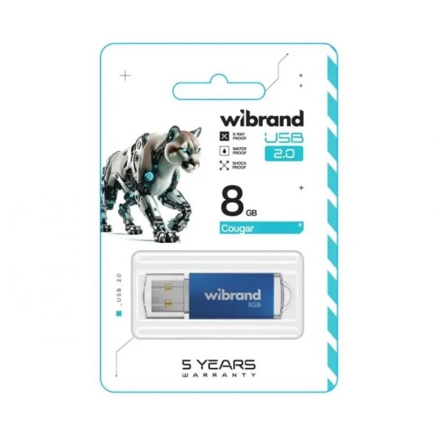 USB 8GB Wibrand USB 2.0 Cougar blue