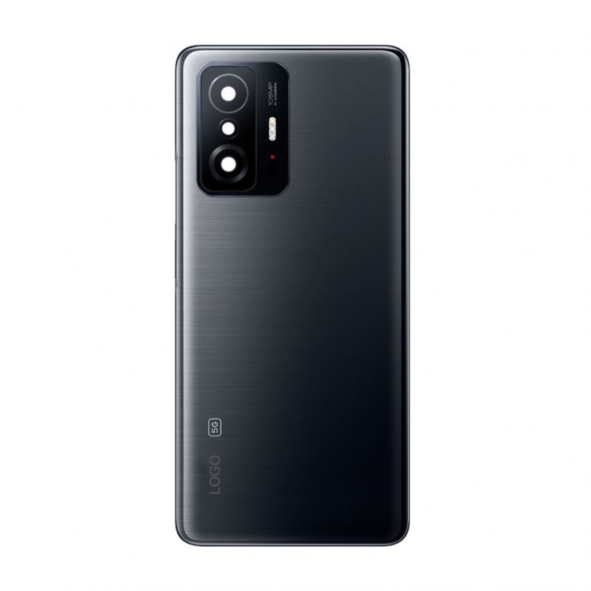 Задняя крышка для Xiaomi 11T, 11T Pro black со стеклом камеры black High Quality