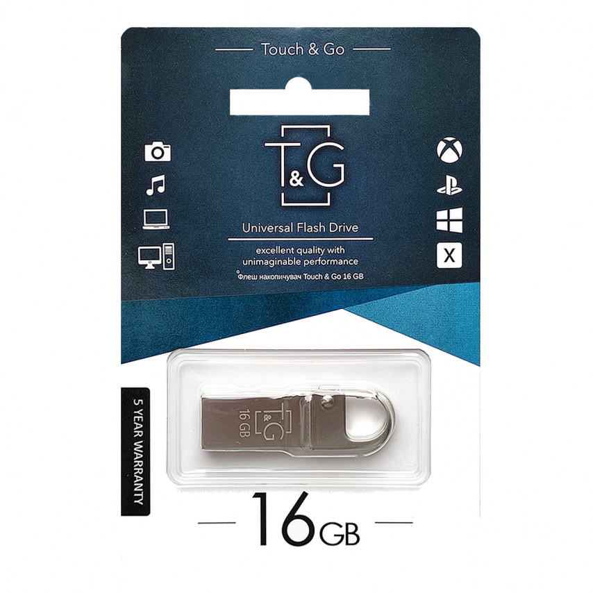 Флеш-пам'ять USB T&G Metal 16GB USB 2.0 (027) з карабіном