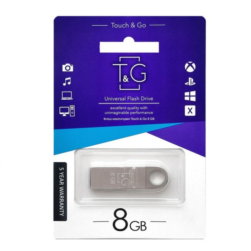 Флеш-пам'ять USB T&G Metal 8GB USB 2.0 (026) silver
